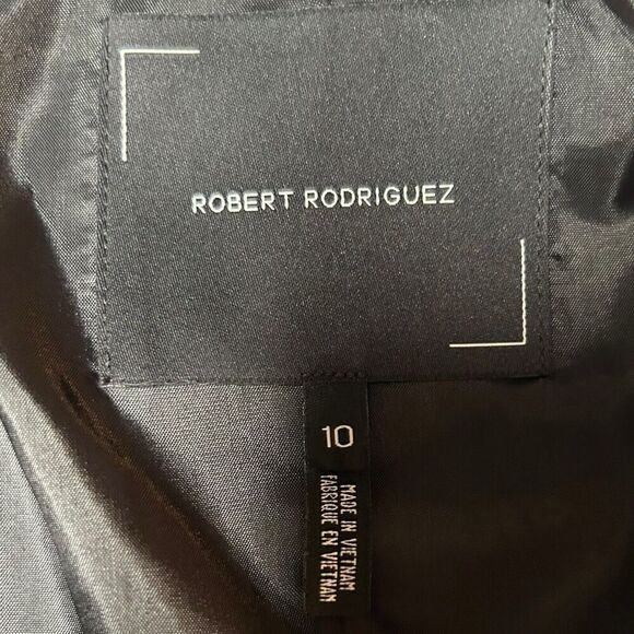 Robert Rodriguez Chocolate Purple Leopard Open Front Zip Pockets Size 10 Blazer - Picture 11 of 15